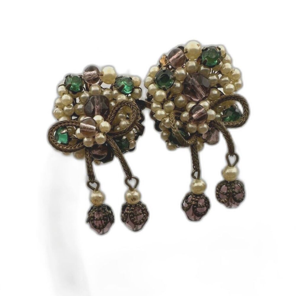 Vintage/Antique Dangling Costume Screwback Earrings